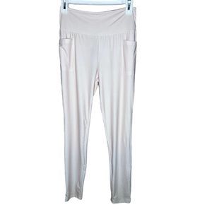 Lily by Firmiana Cream Pink Silky Light Pants with Pockets NWT